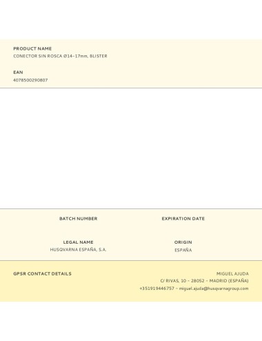 Conector sin rosca ø14-17mm, blister