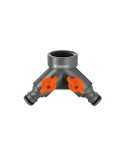 Distribuidor doble para grifos de 1/2", 3/4" y 1", blister