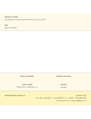 Escuadra de acero blanco fortex 33 x 50 cm edm