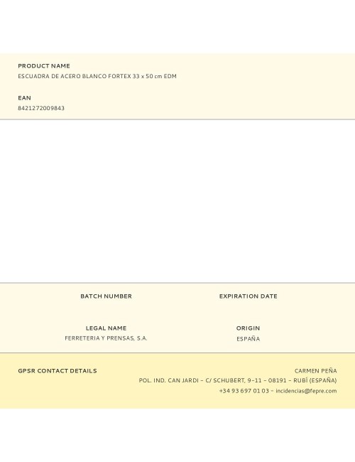 Escuadra de acero blanco fortex 33 x 50 cm edm