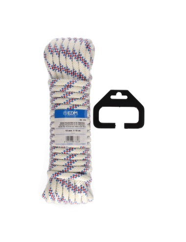 Cuerda driza poliester alta tenacidad tricolor. calibre 10 mm x 10 m