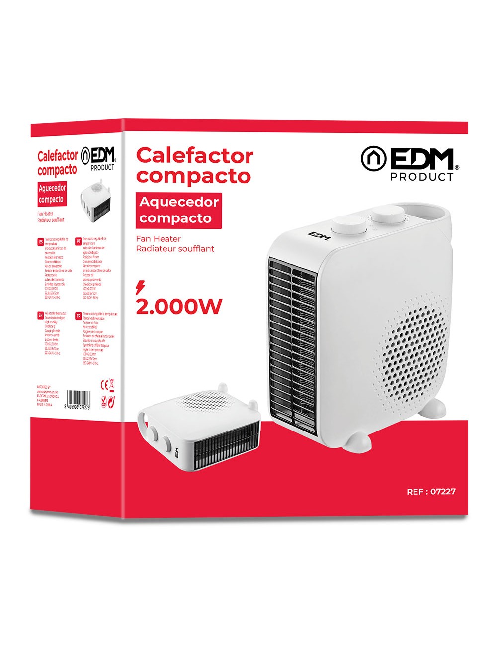 Calefactor compacto vertical/horizontal 1.000 - 2.000 w blanco