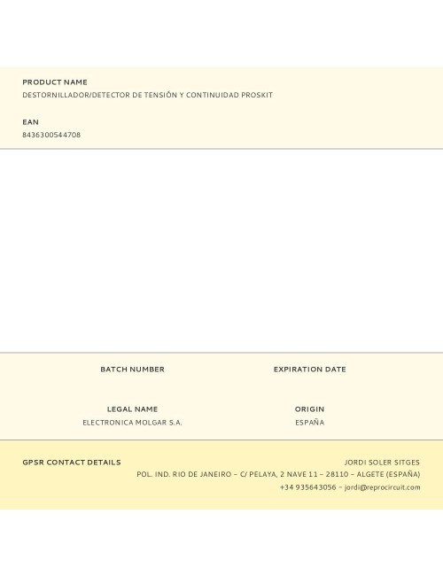 Destornillador/detector de tensión y continuidad proskit