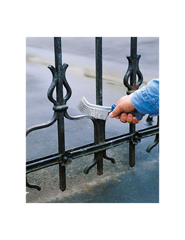 Cepillo metálico de mano, acero, con mango de plástico, 265 mm