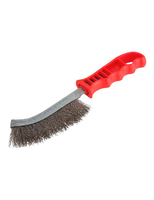 Cepillo metálico de mano, acero fino, con mango de plástico, 265 mm