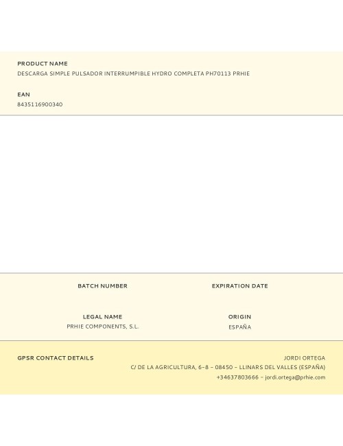 Descarga simple pulsador interrumpible hydro completa ph70113 prhie