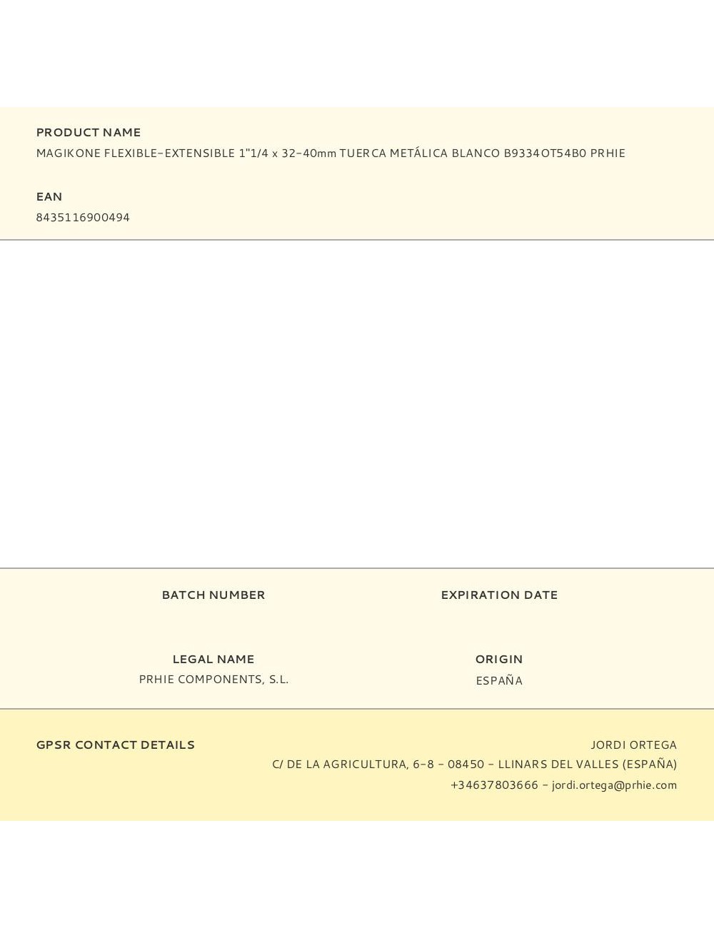 Magikone flexible-extensible 1"1/4 x 32-40mm tuerca metálica blanco b9334ot54b0 prhie