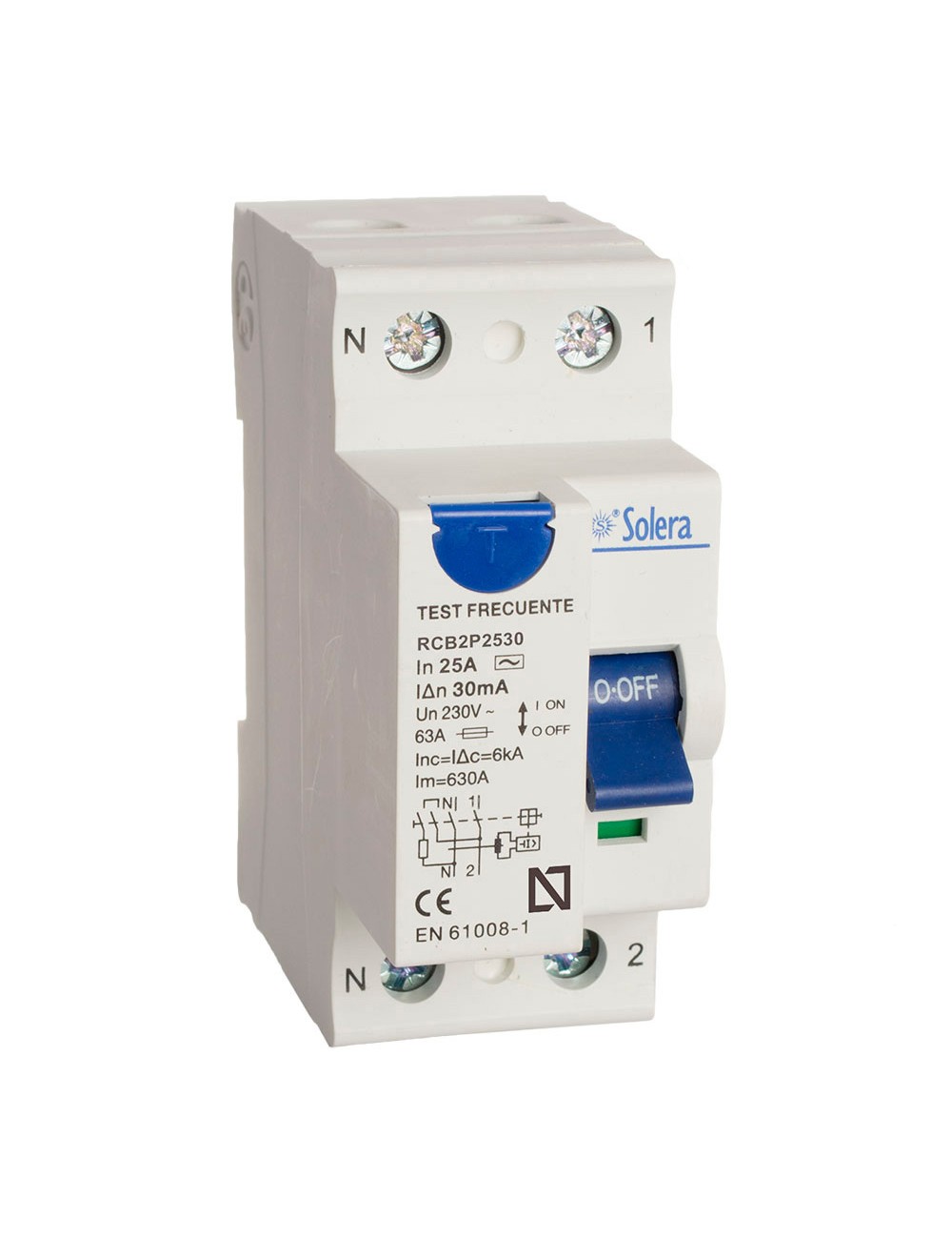 Interruptor diferencial 2 polos solera 25a (retractilado) rcb2p2530