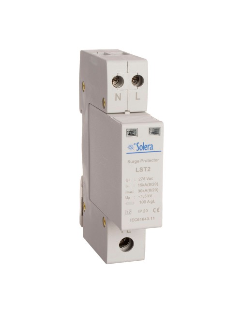 Protector sobretension 1p+n 15ka 275v transitorio 1 modulo solera (retractilado) lst2
