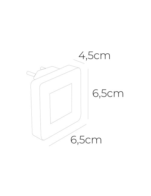 Piloto noche led cuadrado 0,5 w 5 lm 4000 k