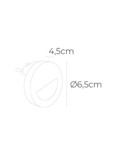 Piloto noche led redondo con visera 0,5 w 5 lm 4000 k