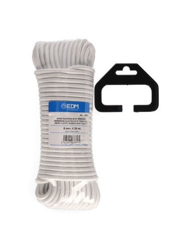 Cuerda de goma elástica blanca calibre 6 mm x 20 m
