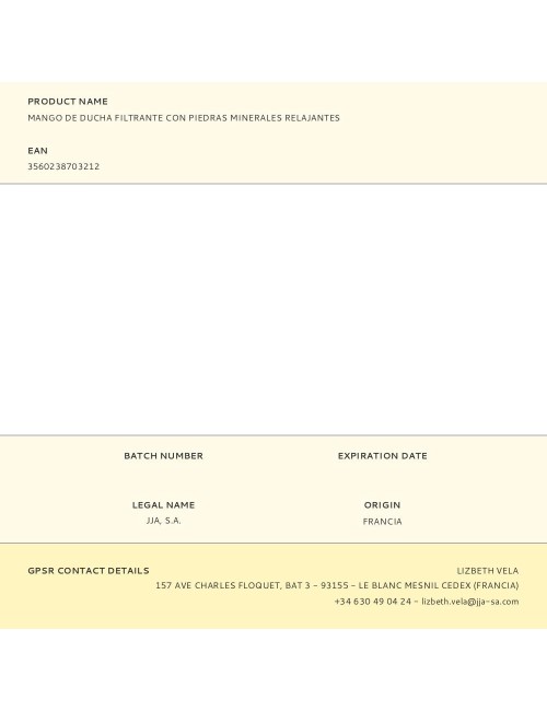 Mango de ducha filtrante con piedras minerales relajantes