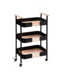 Carrito multiusos de 3 pisos, negro 45,5 x 28,5 x 75 cm