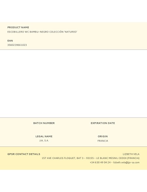 Escobillero wc bambu-negro colección 'natureo'