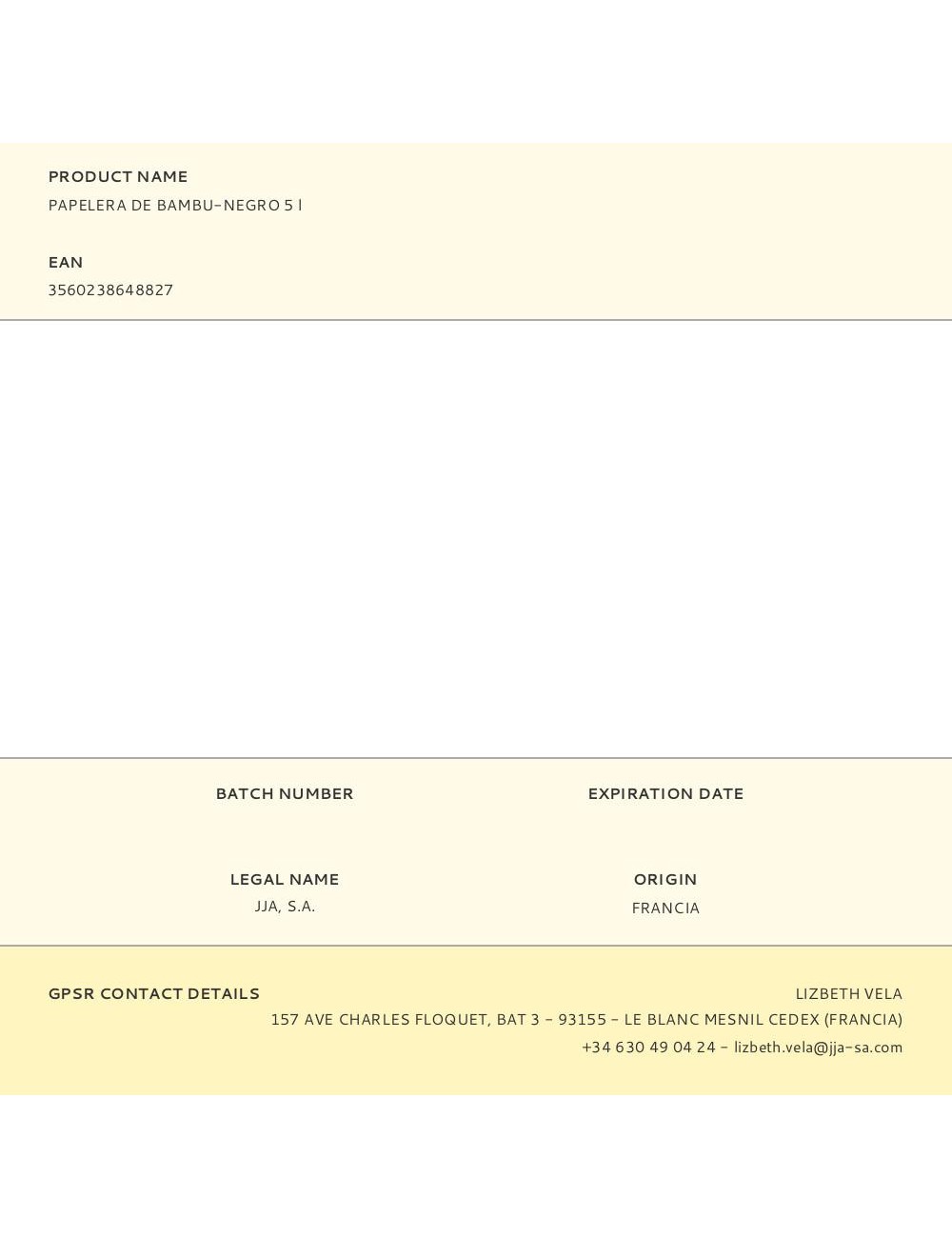 Papelera de bambu-negro 5 l