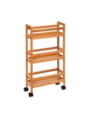 Carro slim de bambú colección desserte 74.5 x 36 x 15 cm