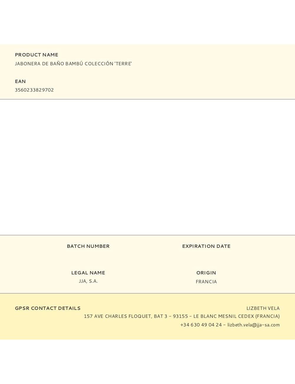 Jabonera de baño bambú colección 'terre'