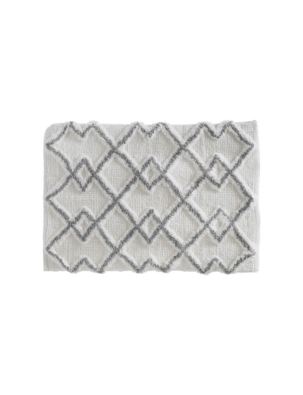 Alfombra de baño etnica gris 50 x 75 cm