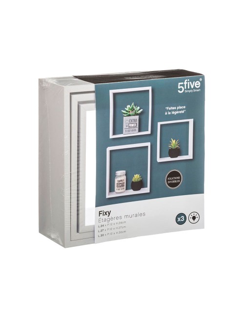 Set 3 estantes tipo cubo color blanco 3 medidas