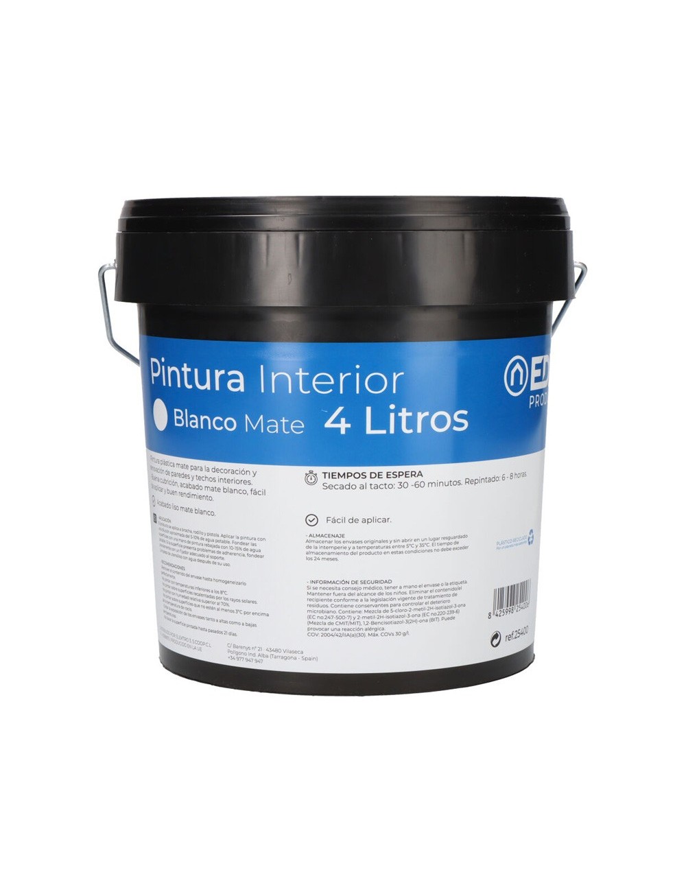 Pintura plastica mate interior blanca 4l edm Pintura plastica mate interior blanca 4l edm