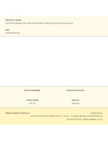 Zapatero bambú con capacidad para 9 pares de zapatos 74x50x33cm