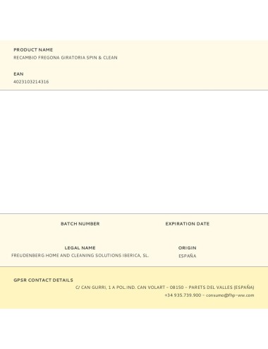 Recambio fregona giratoria spin & clean