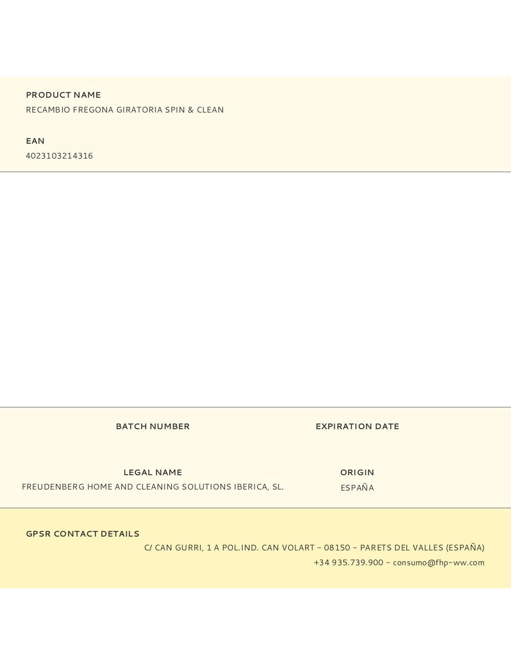 Recambio fregona giratoria spin & clean