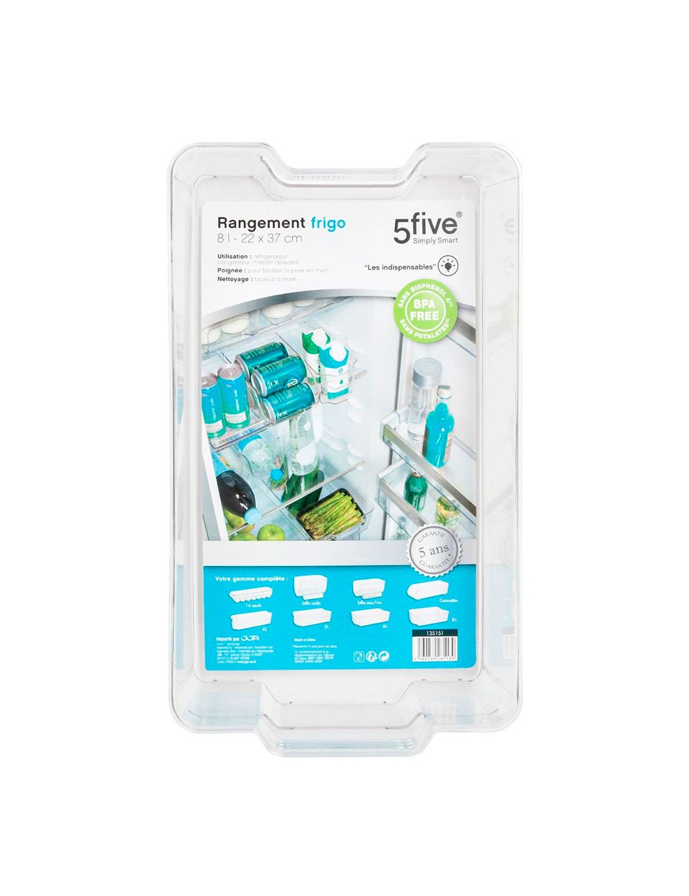 Organizador para frigorífico 8 l 37 x 22 x 10 cm