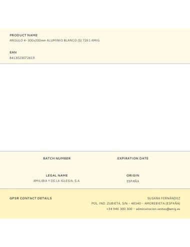 Angulo 4-300x200mm aluminio blanco (s) 7261 amig