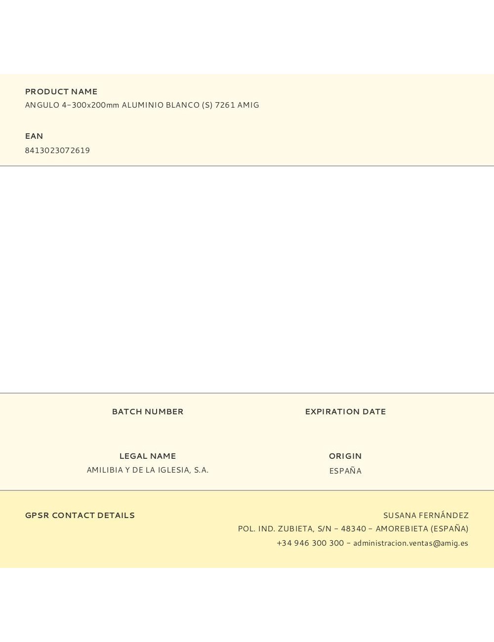 Angulo 4-300x200mm aluminio blanco (s) 7261 amig