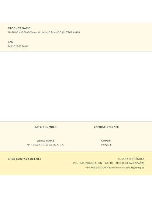 Angulo 4-300x200mm aluminio blanco (s) 7261 amig