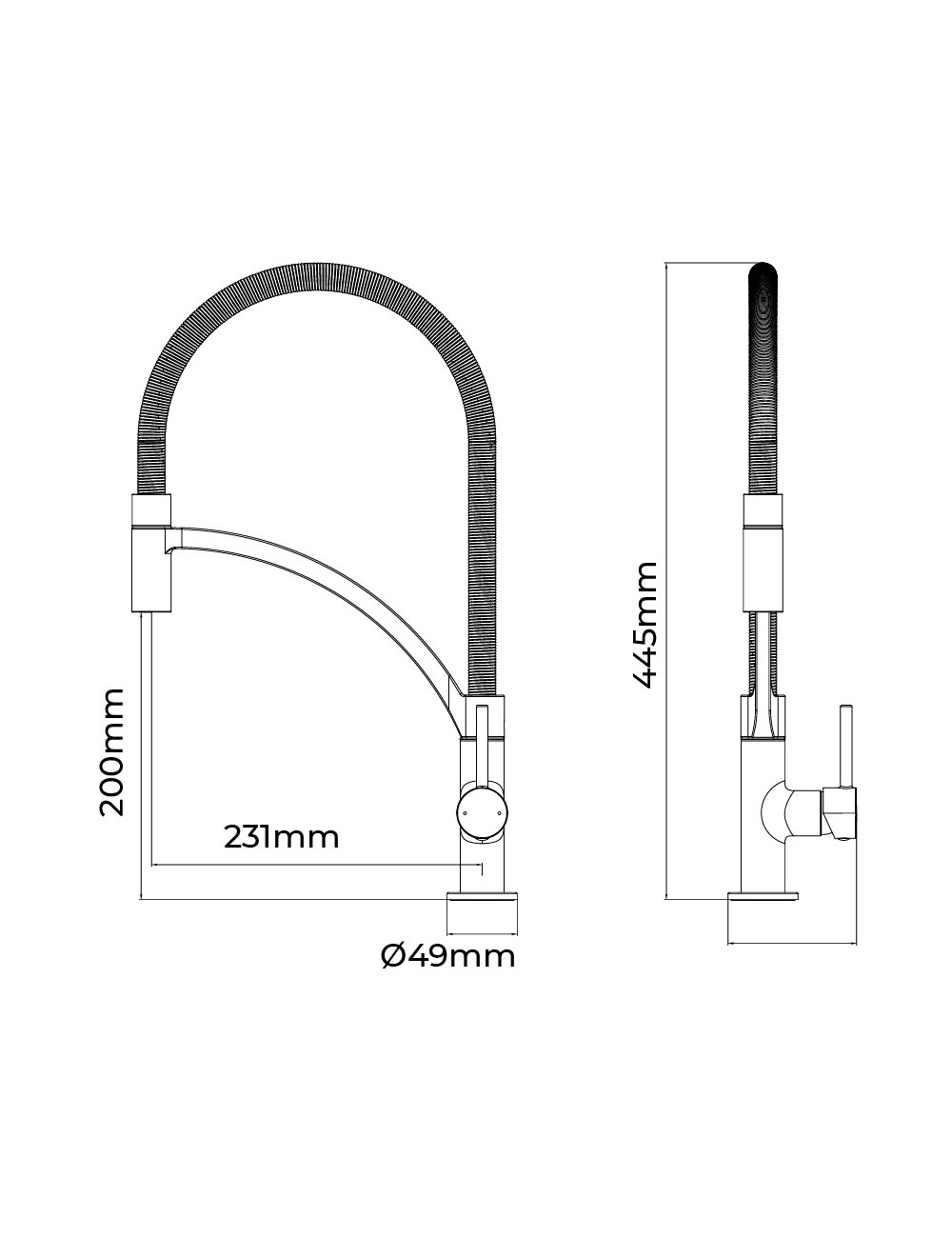 Grifo monomando de cocina caño alto serie ibiza