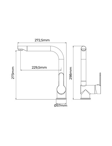 Grifo monomando de cocina caño alto serie calella