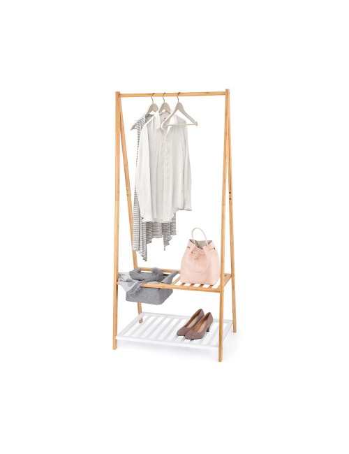 Colgador bambu con repisa para zapatos y bandeja 70x45x160cm