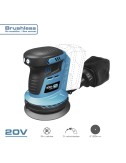 Lijadora excentrica 20 v brushless (sin batería ni cargador) 13 x 30 x 15 cm
