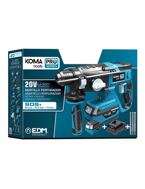 Kit martillo percutor 20 v con 1 bateria 4.0a. y cargador 08772 30 x 19.5 cm