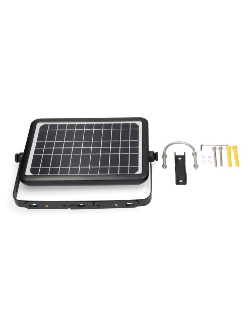 Aplique solar 10w 1150lm recargable. sensor presencia (2-8m) color negro 27,5x19,6cm edm