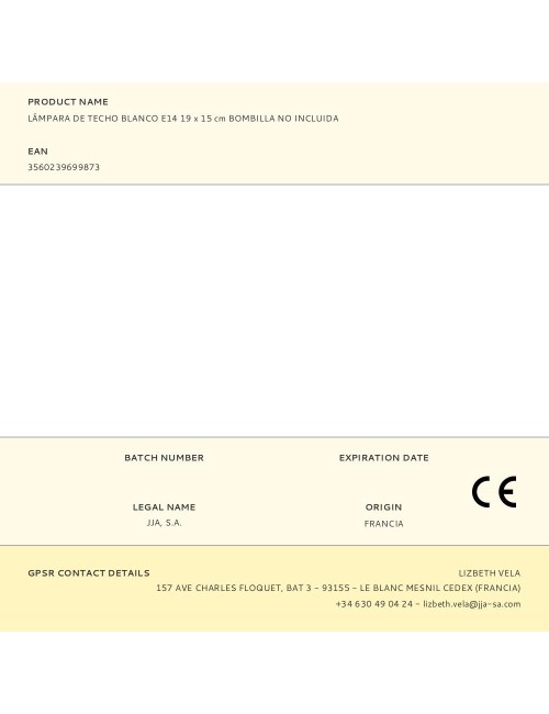 Lámpara de techo blanco e14 19 x 15 cm bombilla no incluida
