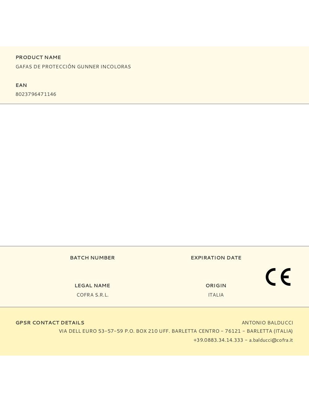 Gafas de protección gunner incoloras