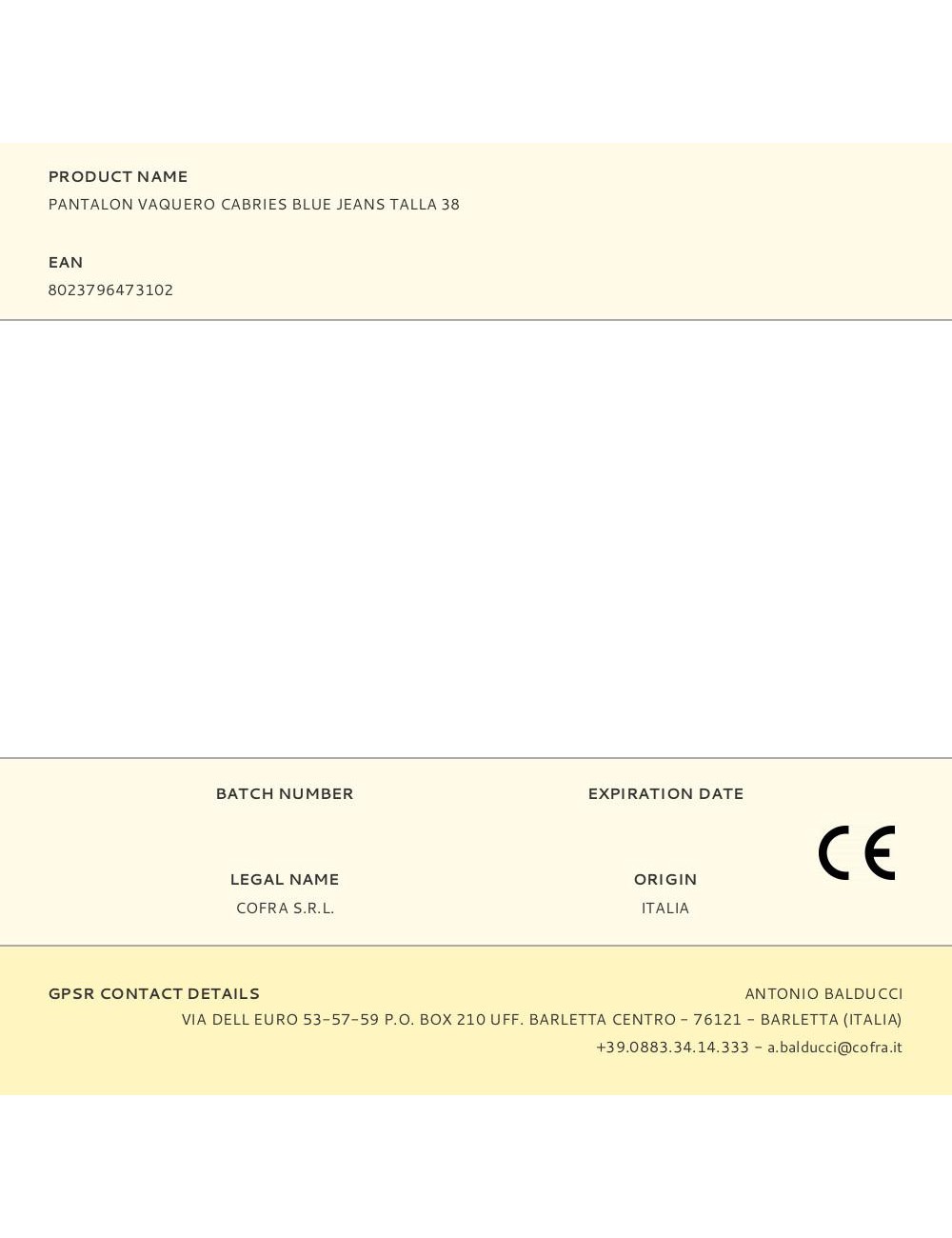 Pantalon vaquero cabries blue jeans talla 38