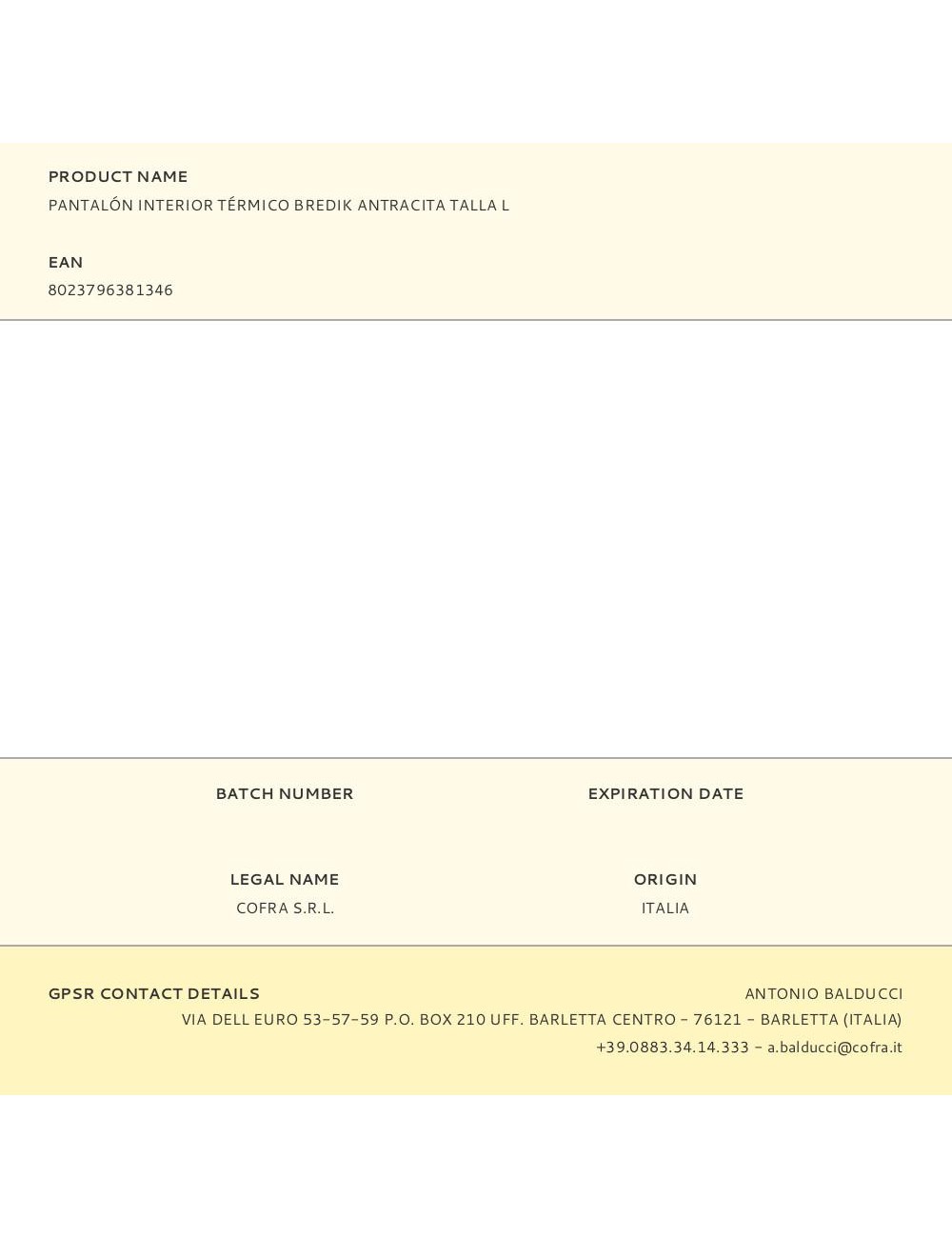 Pantalón interior térmico bredik antracita talla l