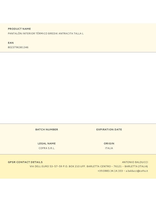 Pantalón interior térmico bredik antracita talla l