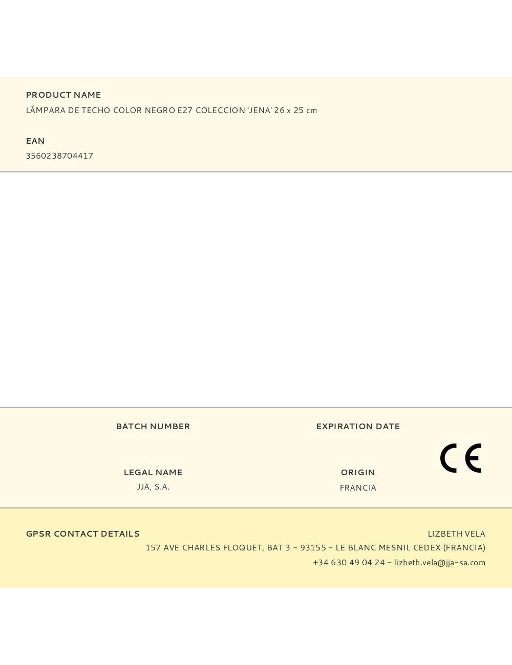 Lámpara de techo color negro e27 coleccion 'jena' 26 x 25 cm