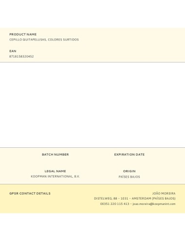 Cepillo quitapelusas, colores surtidos