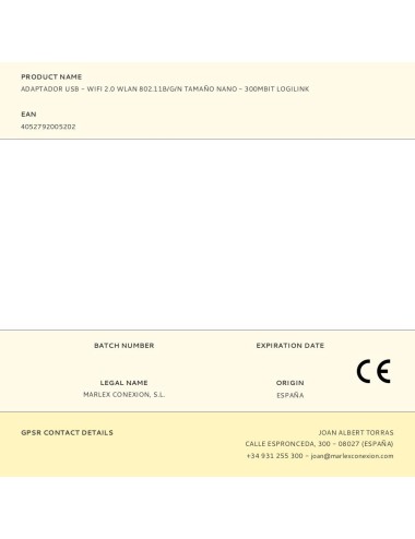 Adaptador usb - wifi 2.0 wlan 802.11b/g/n tamaño nano - 300mbit logilink