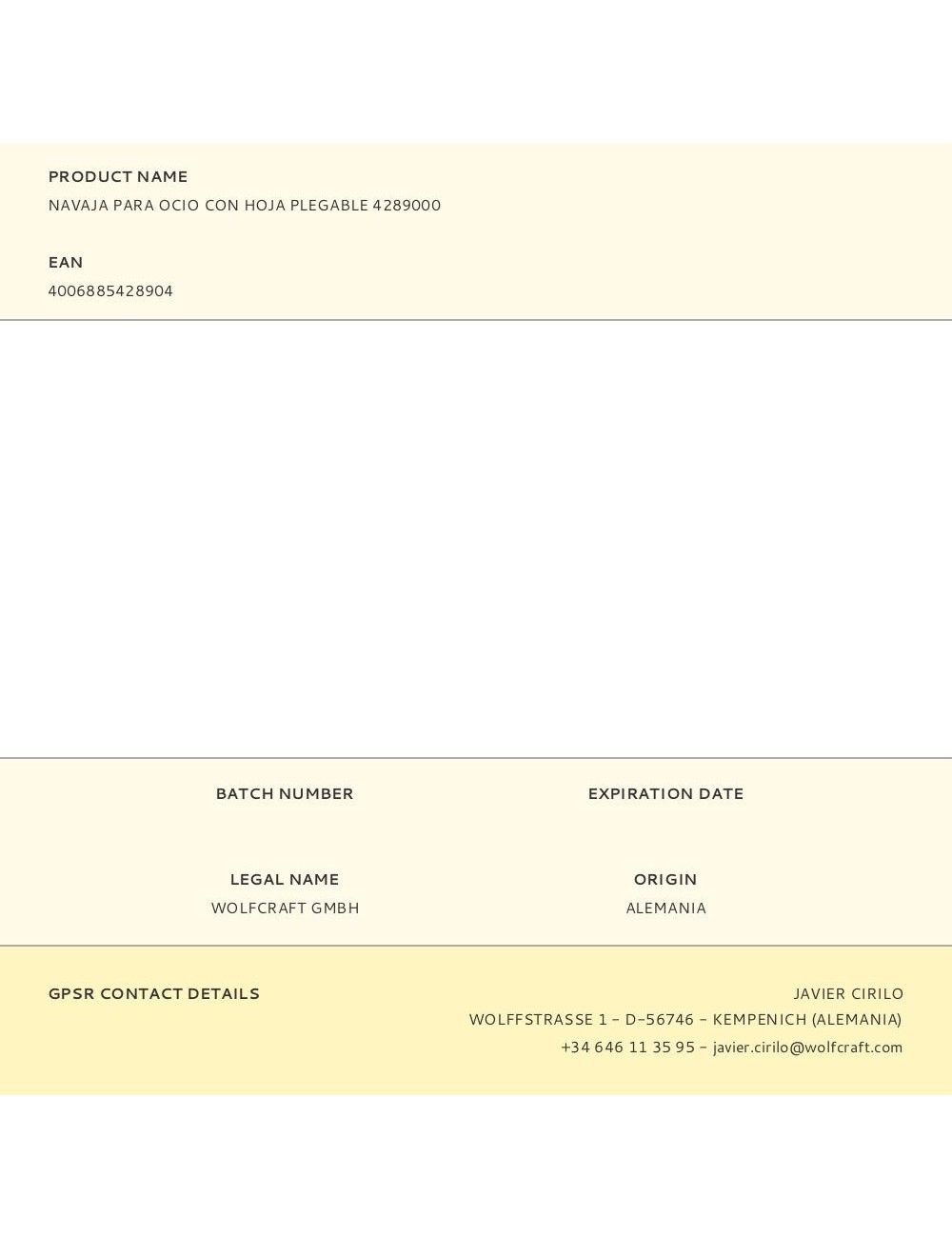 Navaja para ocio con hoja plegable 4289000