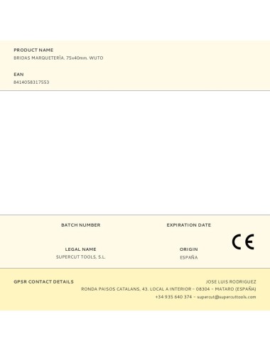 Bridas marquetería 75 x 40 mm