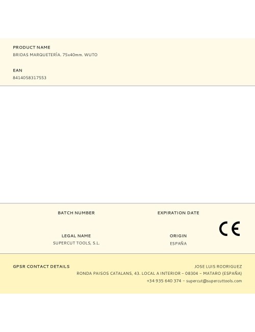 Bridas marquetería 75 x 40 mm