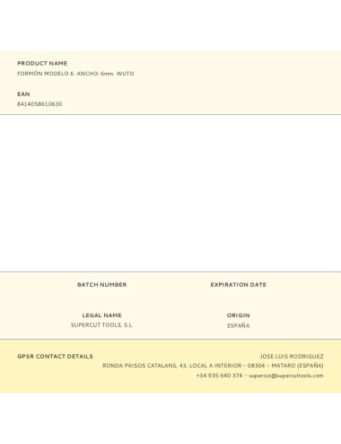 Formón modelo 6. ancho: 6mm. wuto